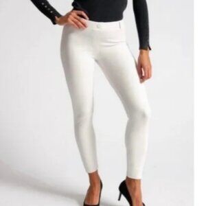 Betabrand Cream Off White Twill Skinny Dress Yoga Pants Medium Long